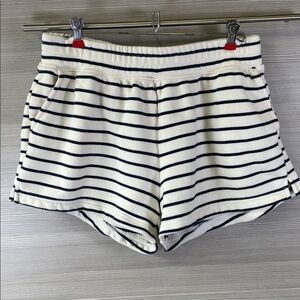 Rails Jane Sailor Stripe Navy and White Striped Athletic Sweat Shorts | Large